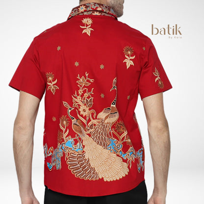 Men's Batik Shirt - Phoenix Prosperity | Short Sleeves 3