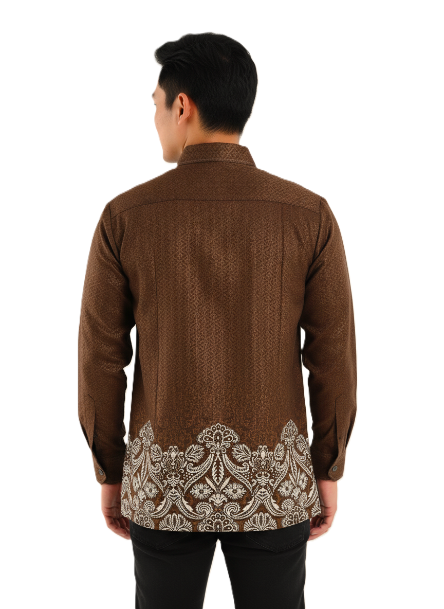 Men’s Batik Shirt – Bronze Laurel | Long Sleeves 2