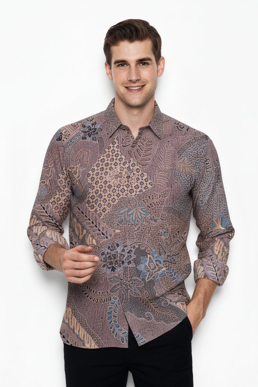 Men's Batik Shirt – Serene Bloom | Long Sleeves 1