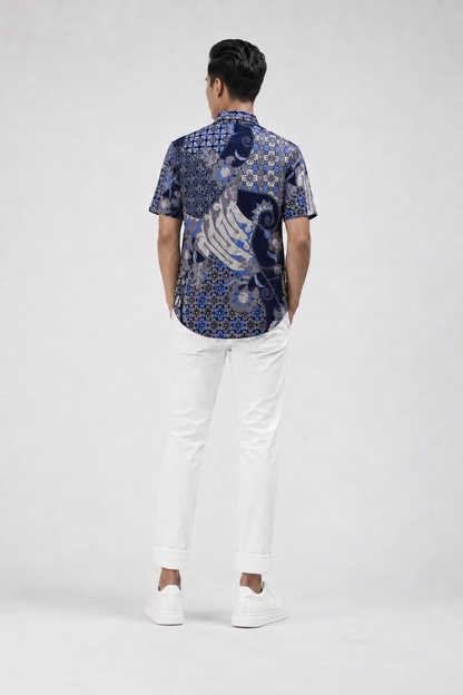 Mens Batik Shirt Short Sleeves – Heritage Blossom
