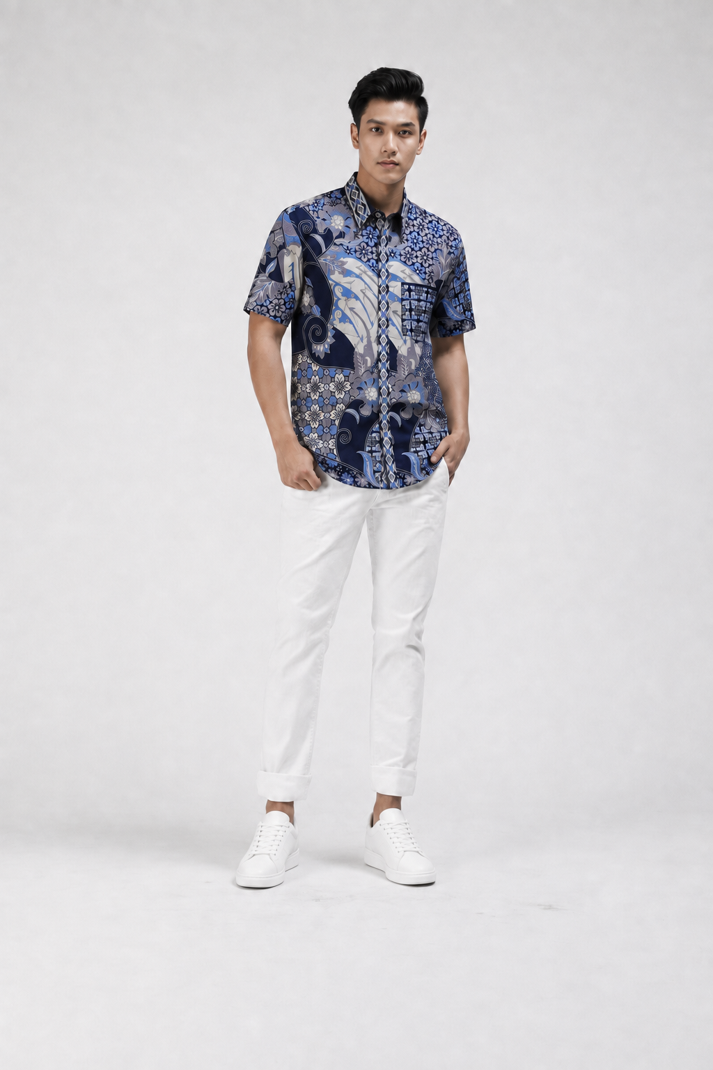 Mens Batik Shirt – Heritage Blossom | Short Sleeves