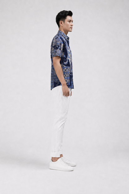 Mens Batik Shirt Short Sleeves – Heritage Blossom