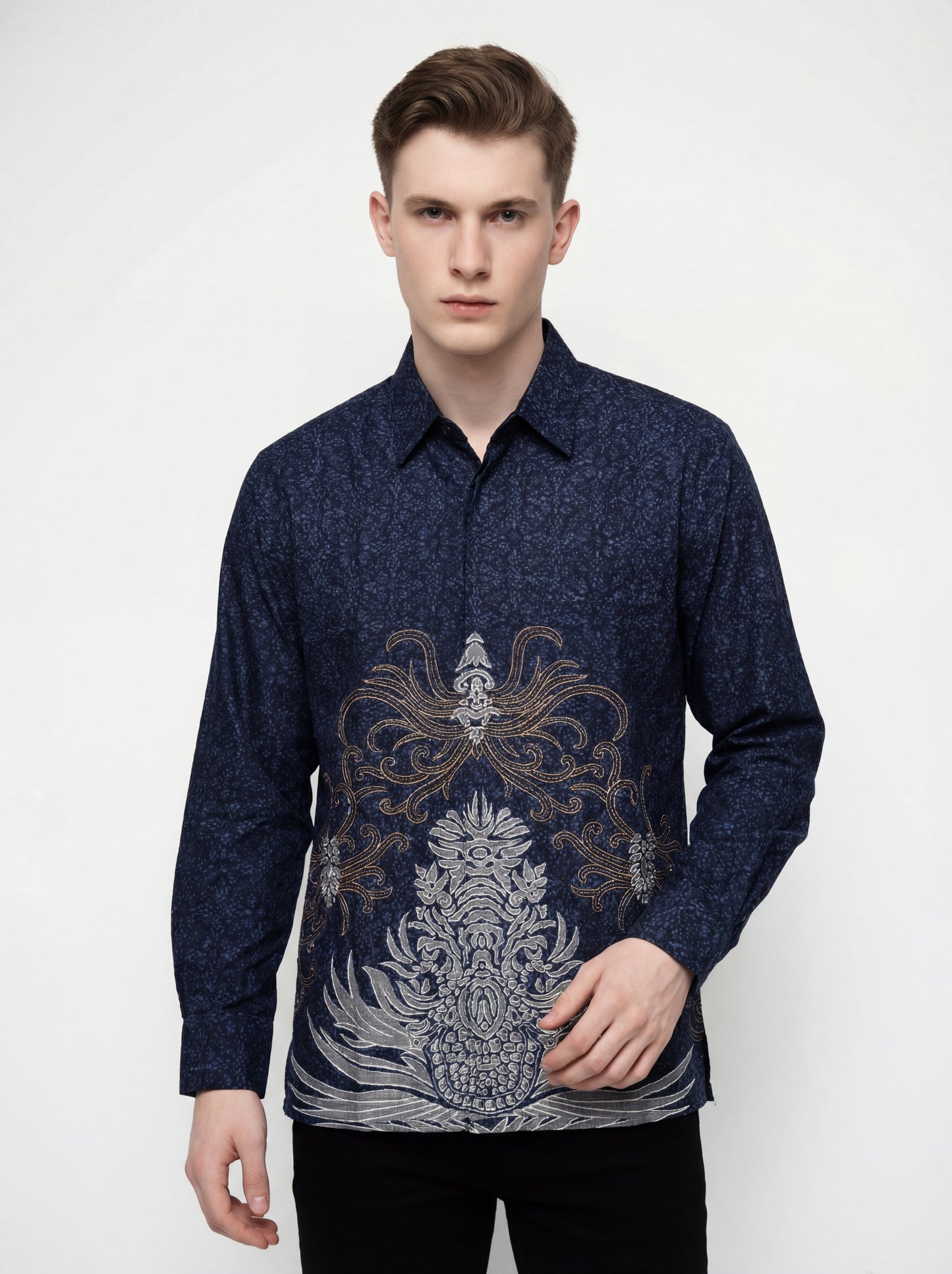 Men’s Batik Shirt – Mythic Flourish | Long Sleeves