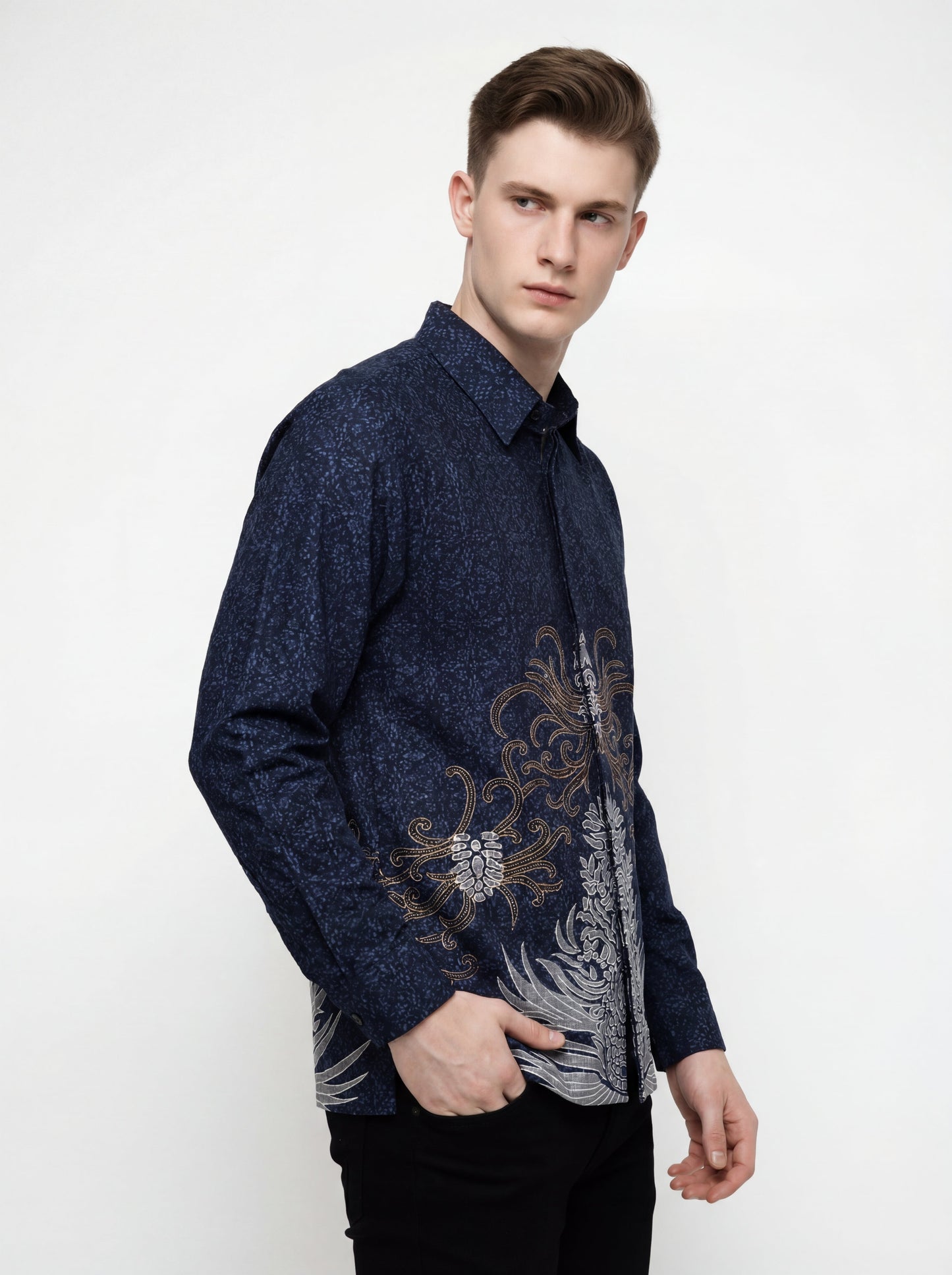 Men’s Batik Shirt – Mythic Flourish | Long Sleeves