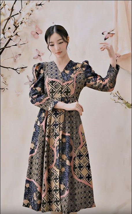 Women's Batik Midi Dress - Artistic Heritage