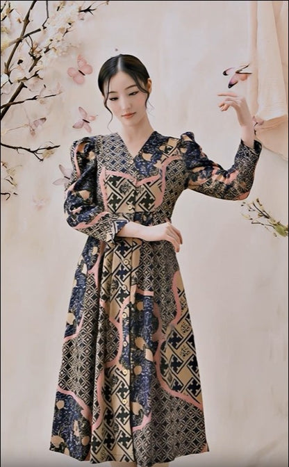 Women's Batik Midi Dress - Artistic Heritage