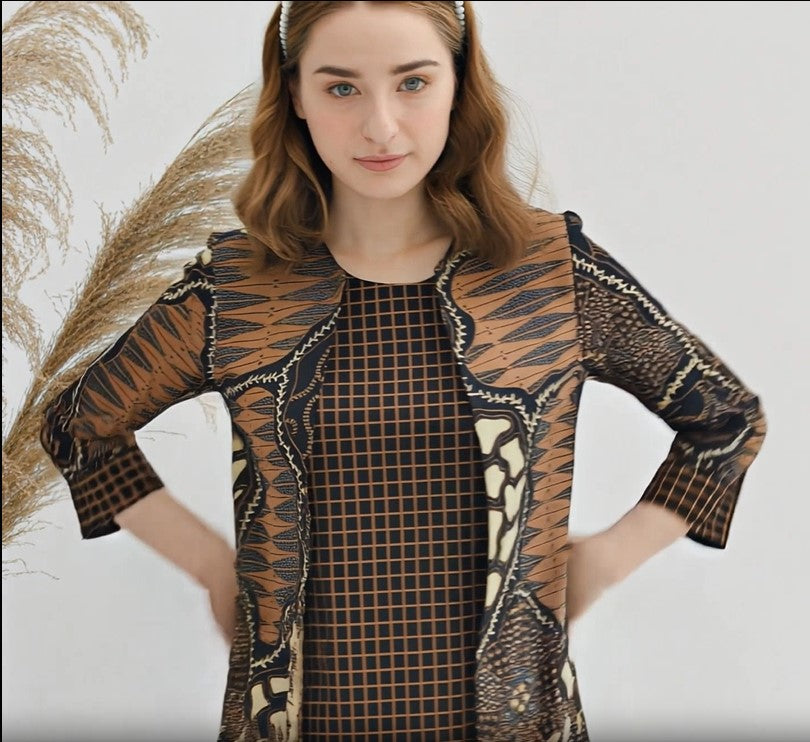 Women's Batik Jacket - Geometric Harmony