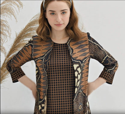 Women's Batik Blouse - Geometric Harmony