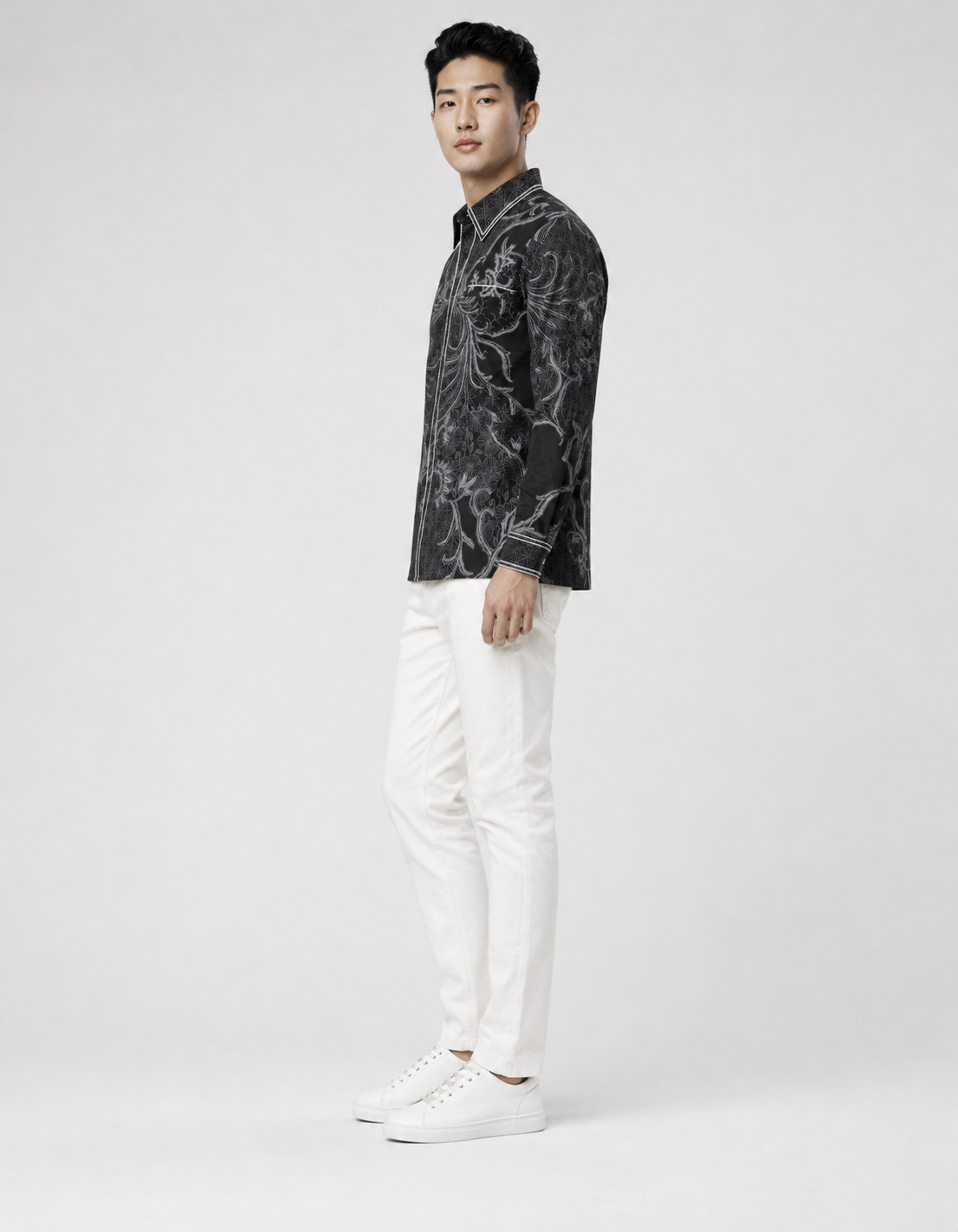 Mens Batik Shirt – Moonlight Crest | Long Sleeves
