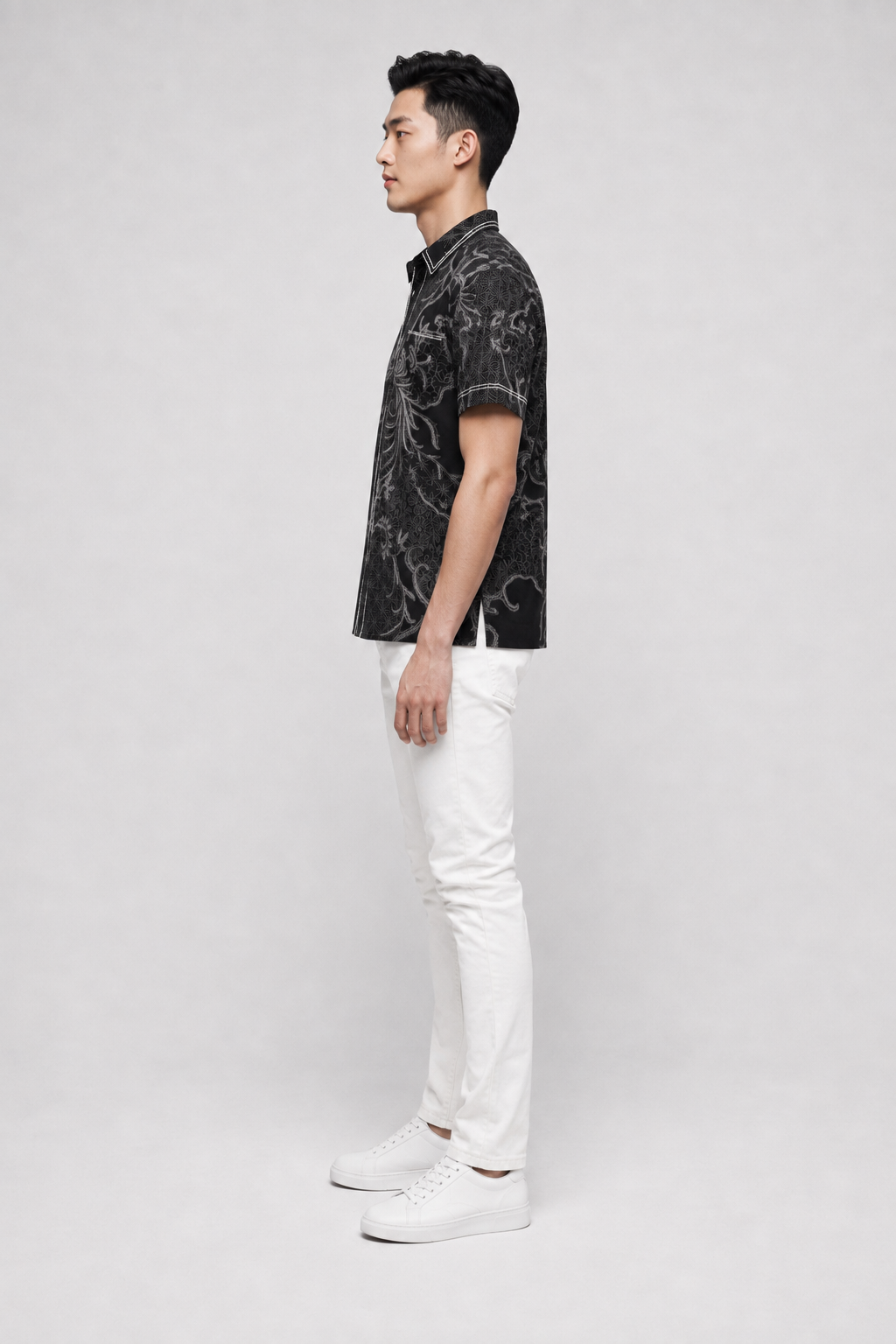 Mens Batik Shirt – Moonlight Crest | Short Sleeves