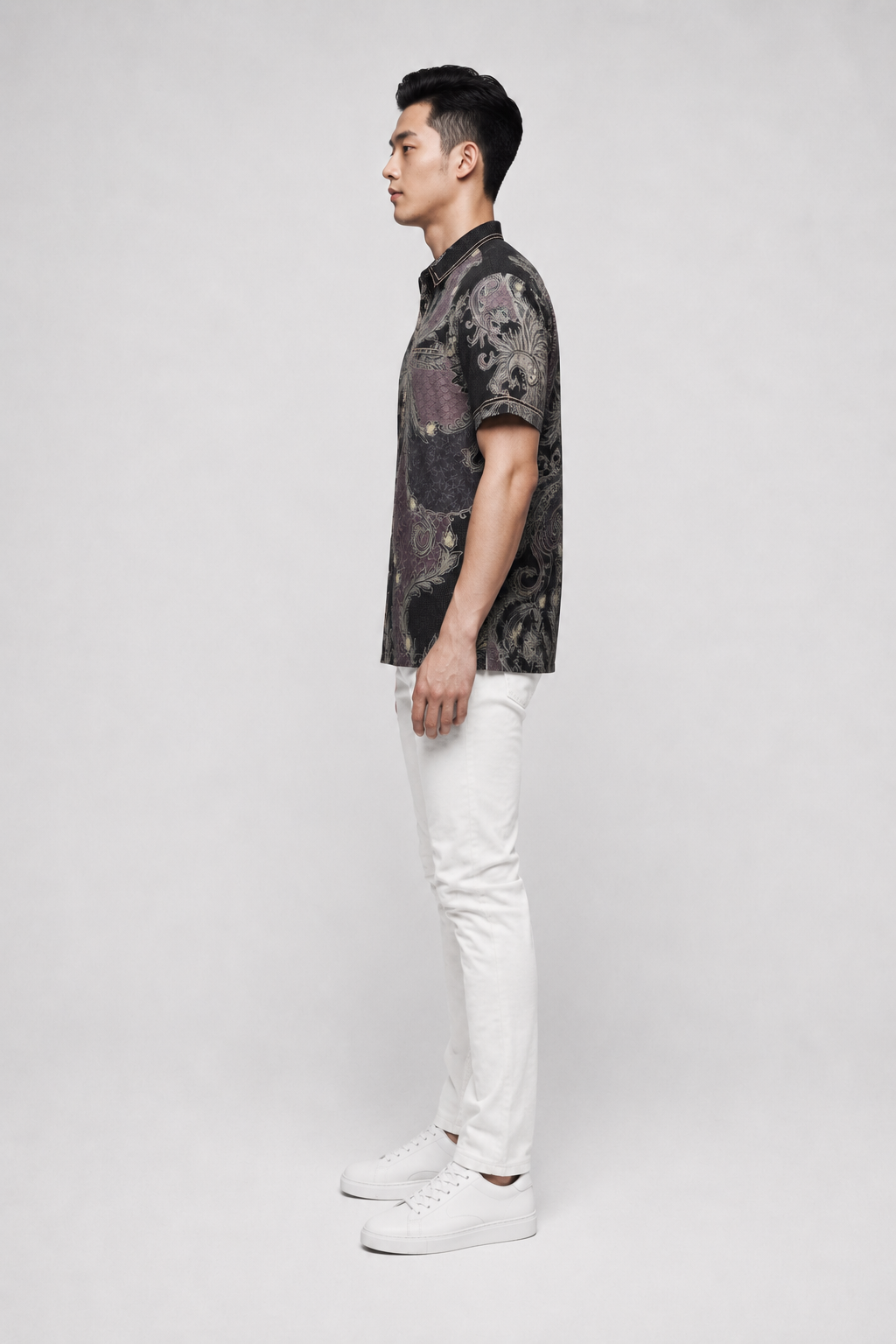 Mens Batik Shirt – Nocturnal Garden | Short Sleeves