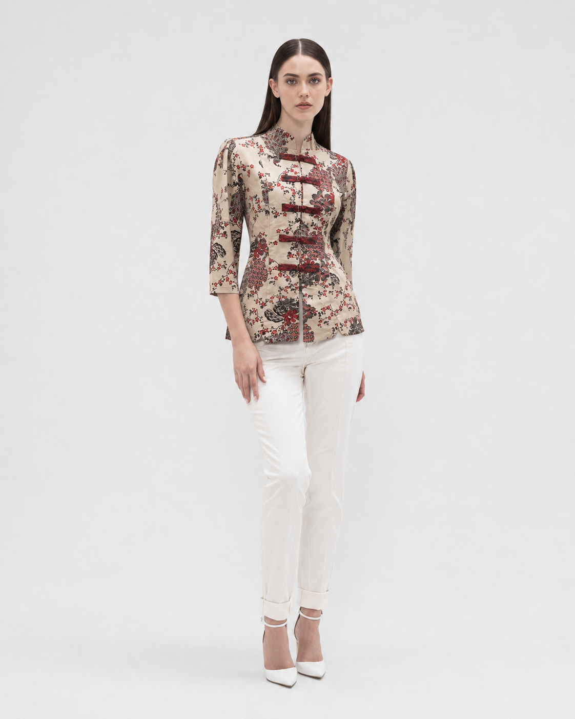 Women’s Batik Tang Suit – Prosperity in Bloom | Red