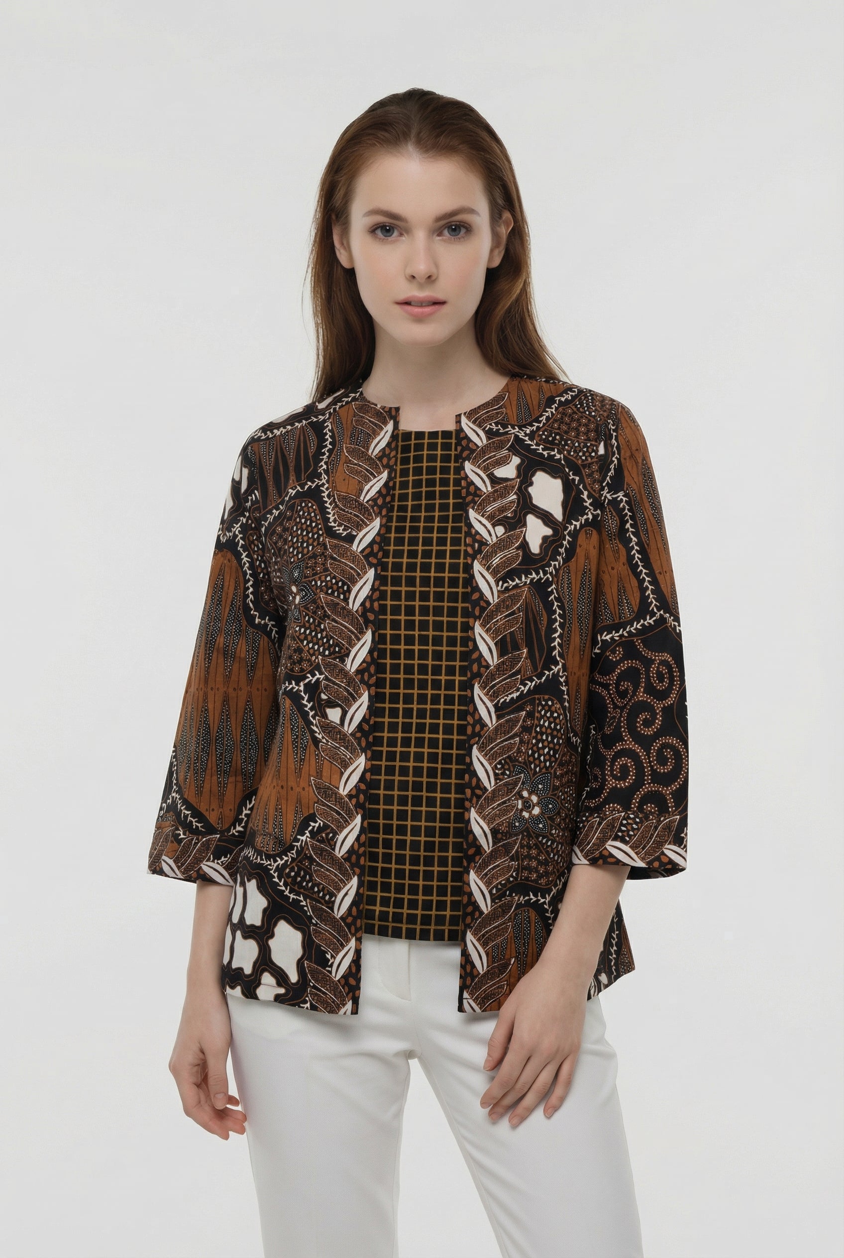 Women's Batik Blouse - Geometric Harmony