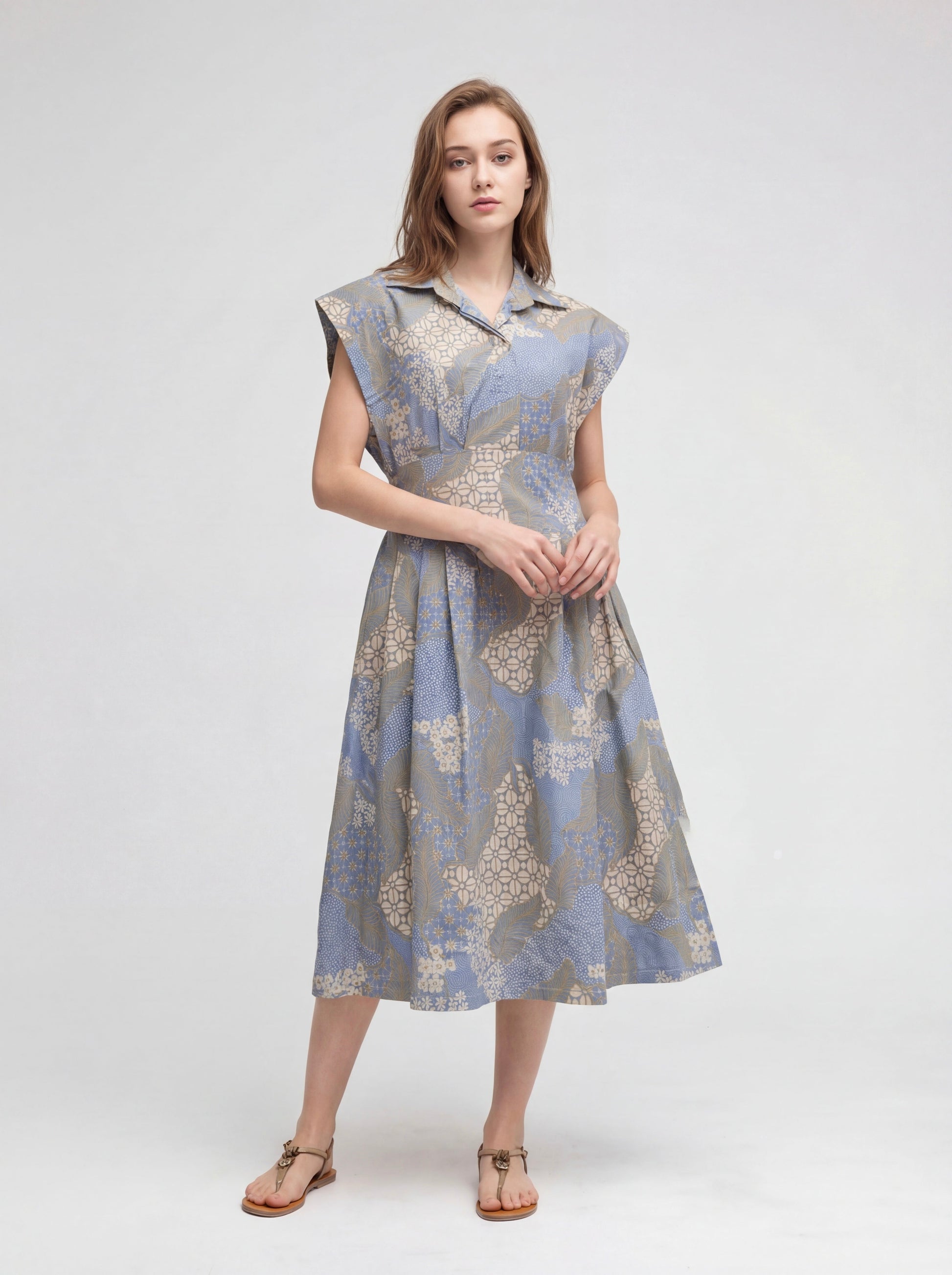Women's Batik Cap Sleeve Dress