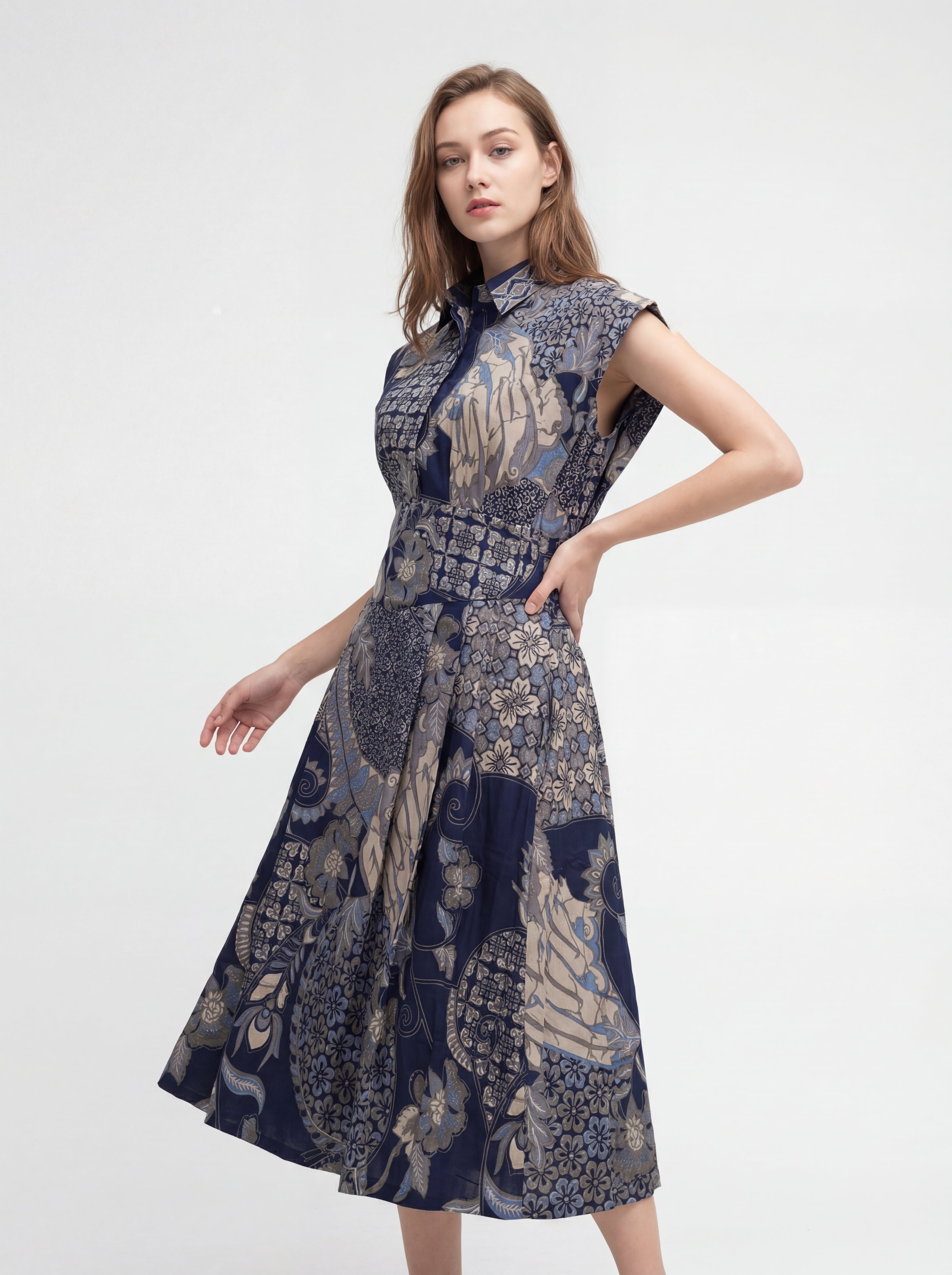 Women's Batik Cap Sleeve Dress - Heritage Blossom