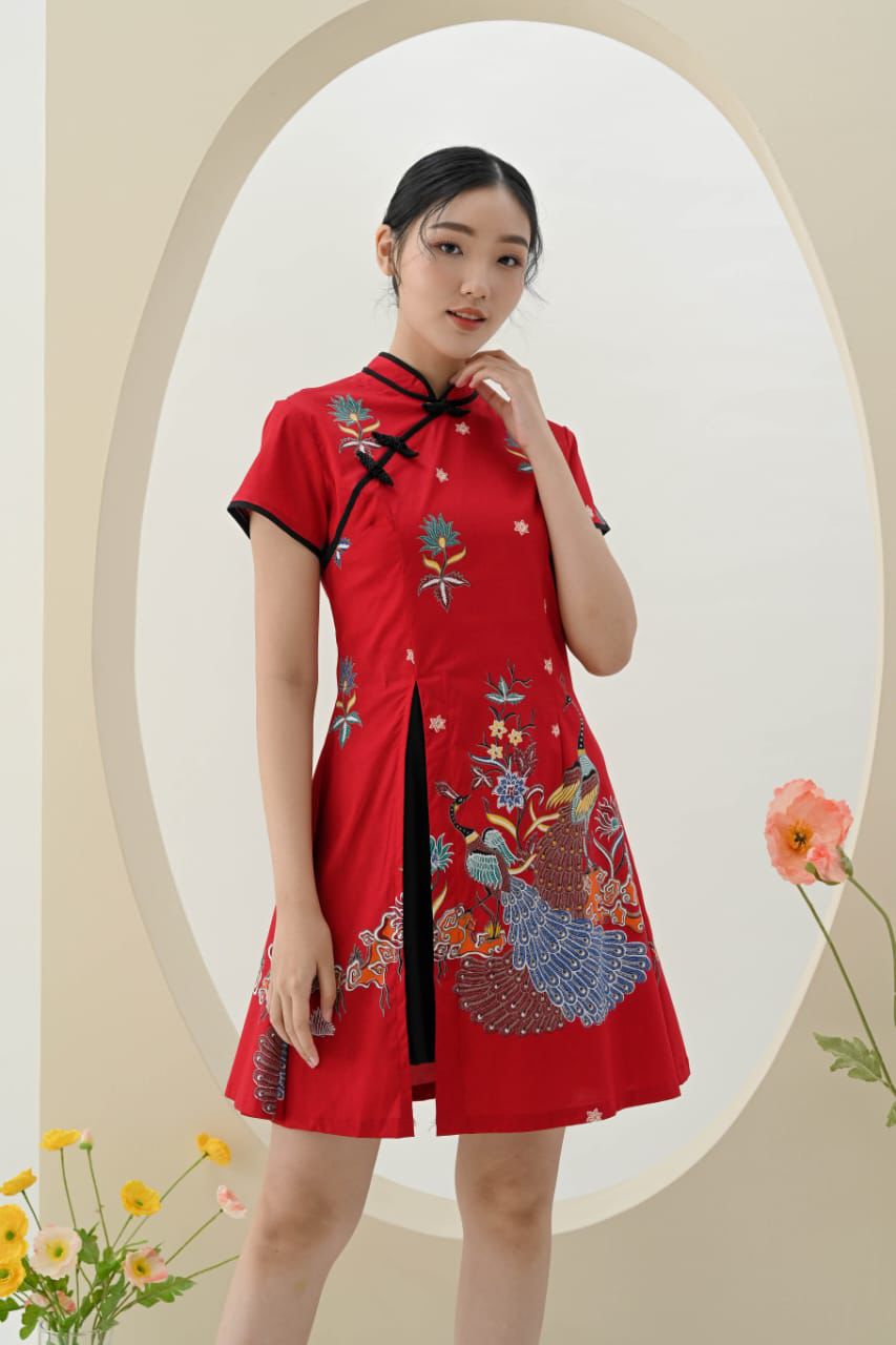 Women's Batik Cheongsam - Phoenix Prosperity