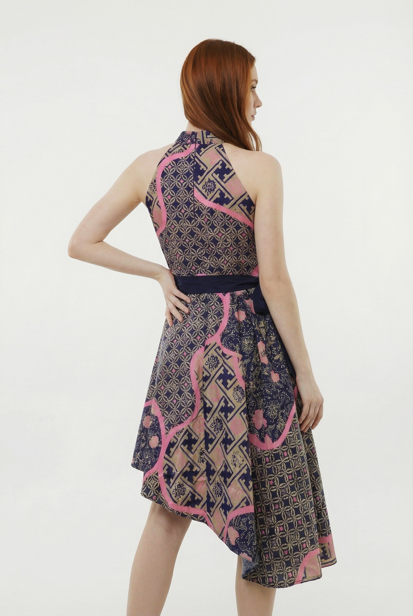 Women's Batik Halter Dress - Butterfly Grace Women's Batik Halter Dress - Butterfly Grace
