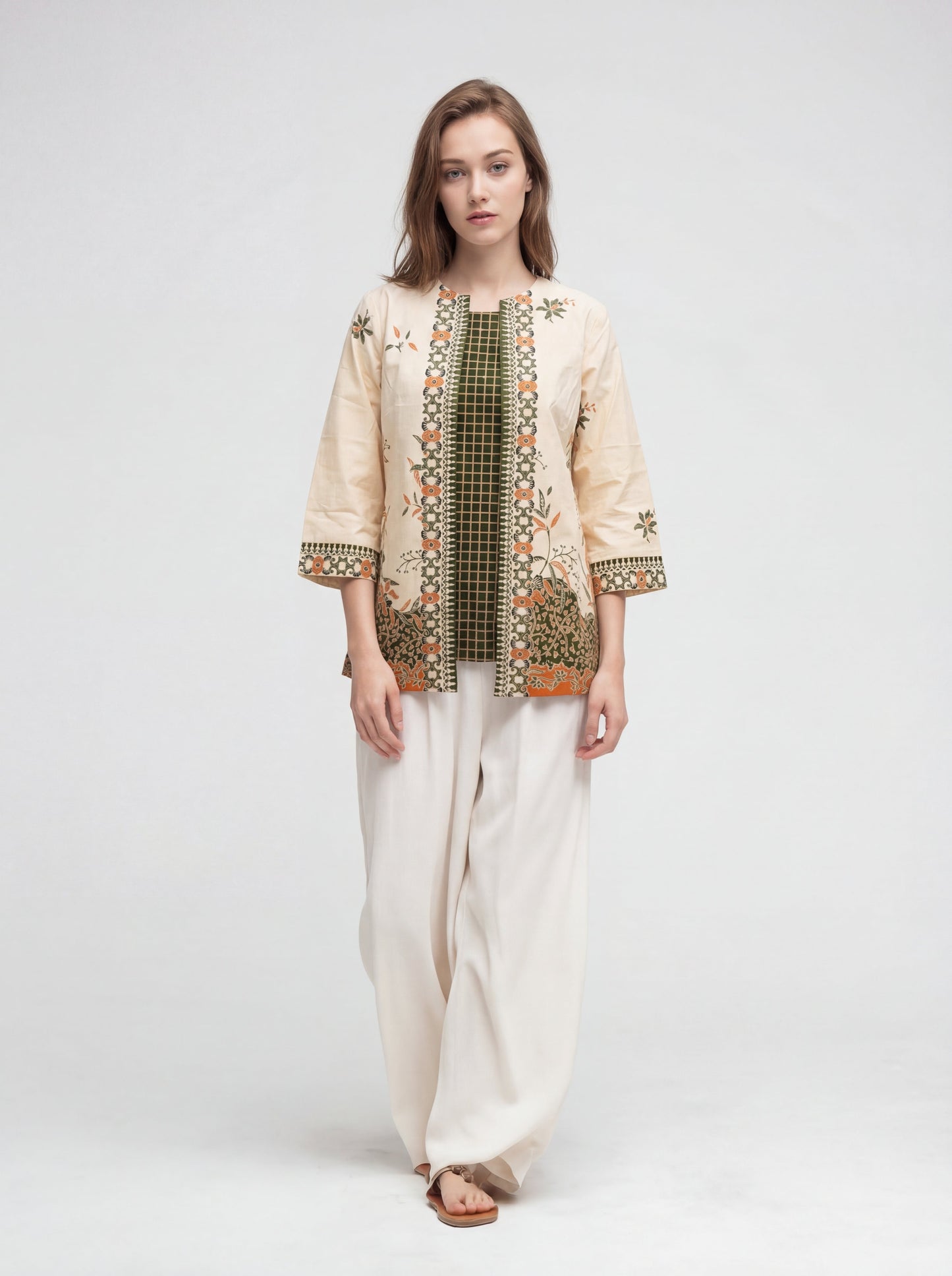 Women's Batik Blouse - Wild Bloom - front