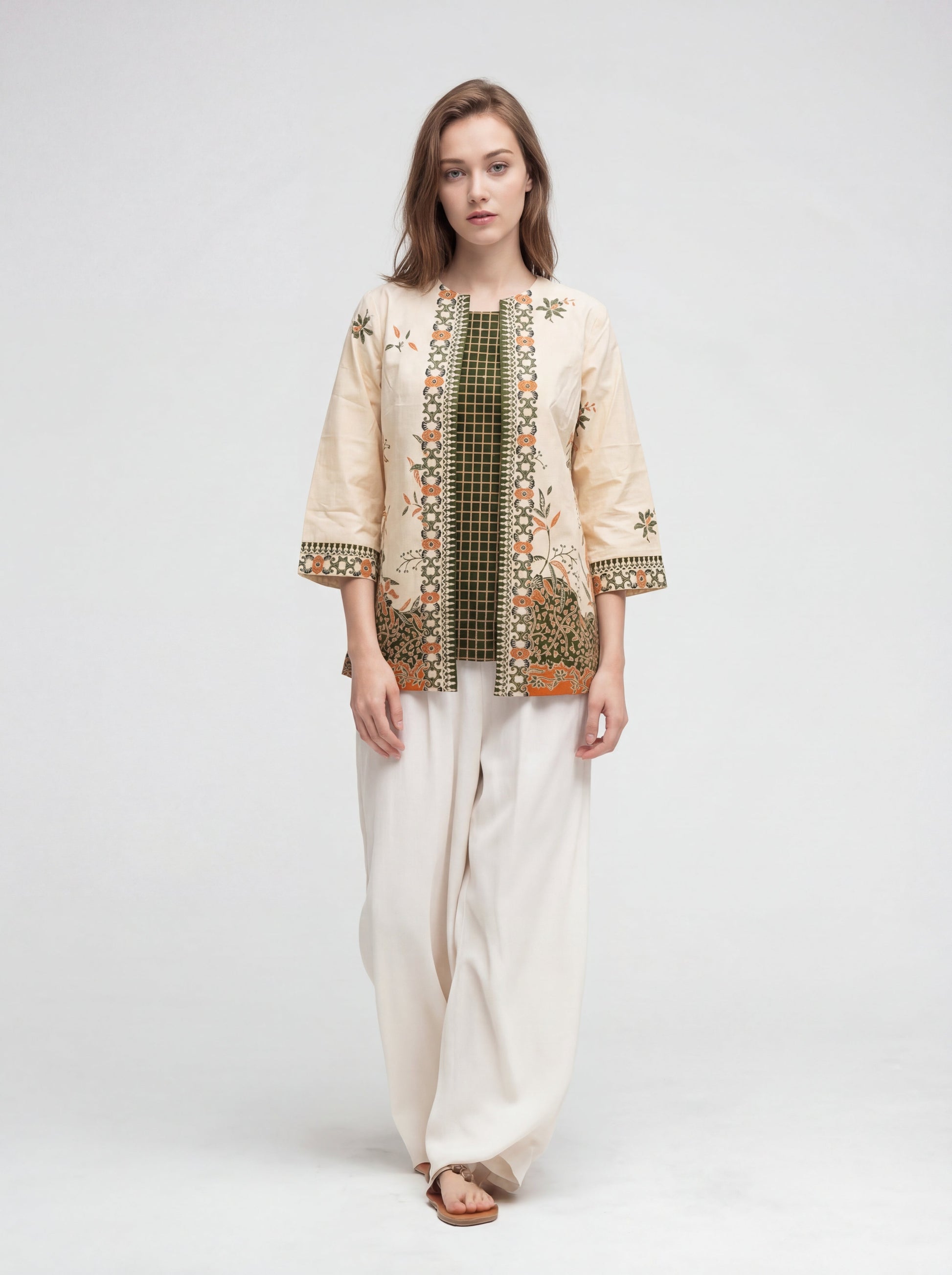 Women's Batik Blouse - Wild Bloom - front