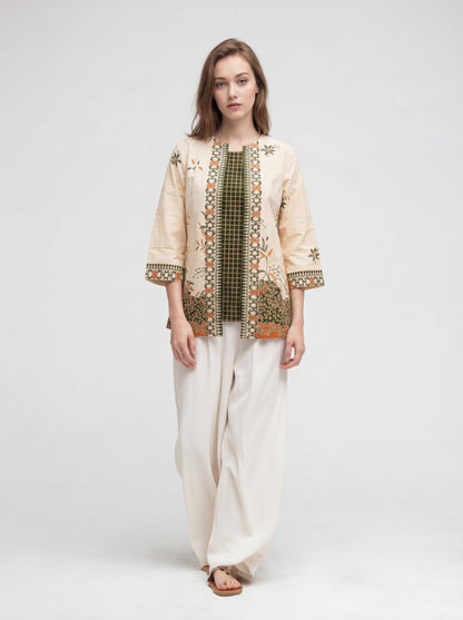 Women's Batik Blouse - Wild Bloom - front