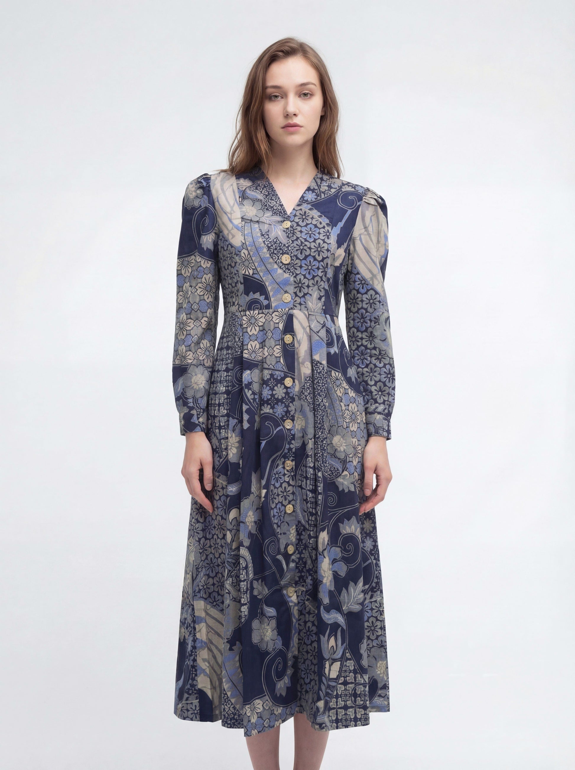 Women's Batik Dress - Heritage Blossom - front