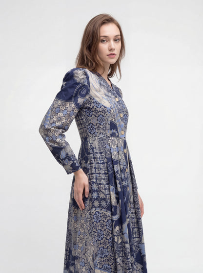 Women's Batik Dress -  Heritage Blossom - side