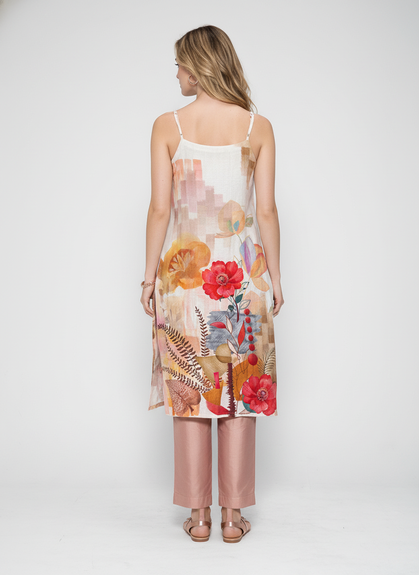 Women’s Batik Kurti – Pastel Garden Bloom 3