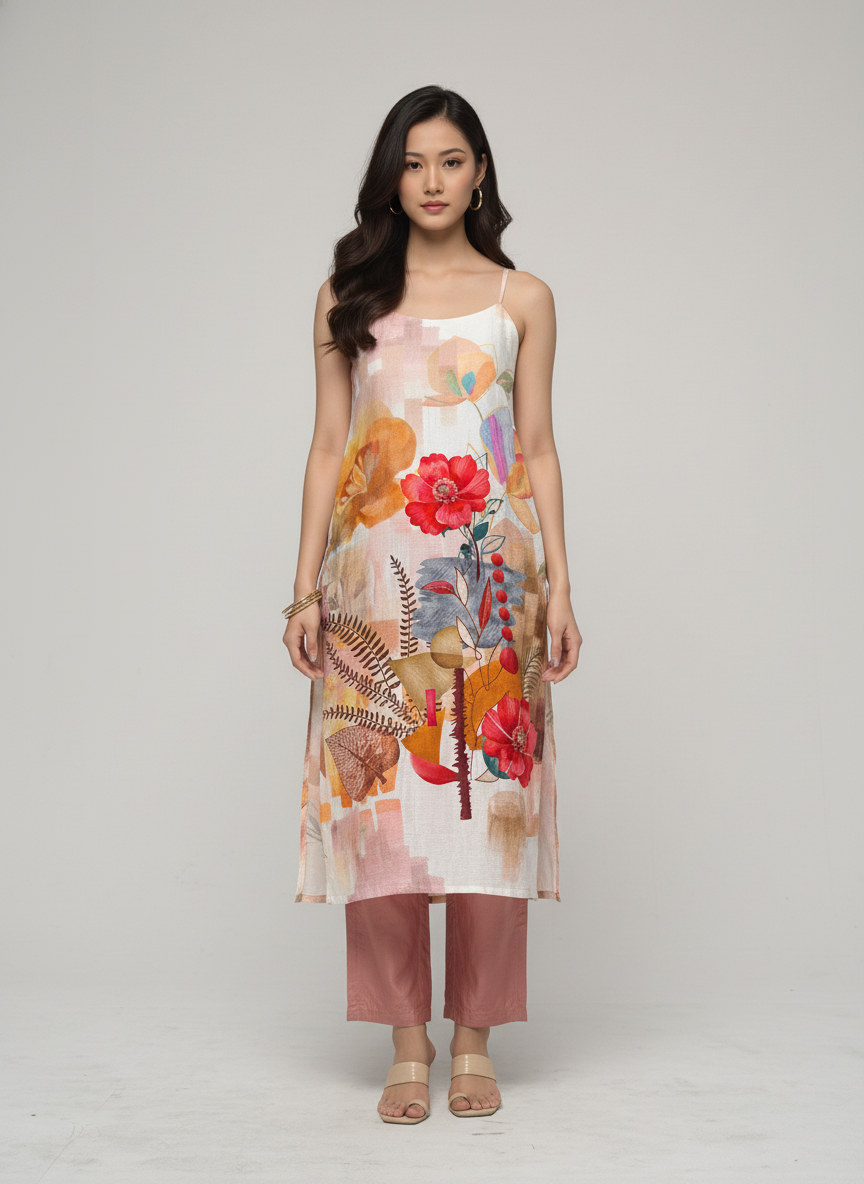 Women’s Batik Kurti – Pastel Garden Bloom 4