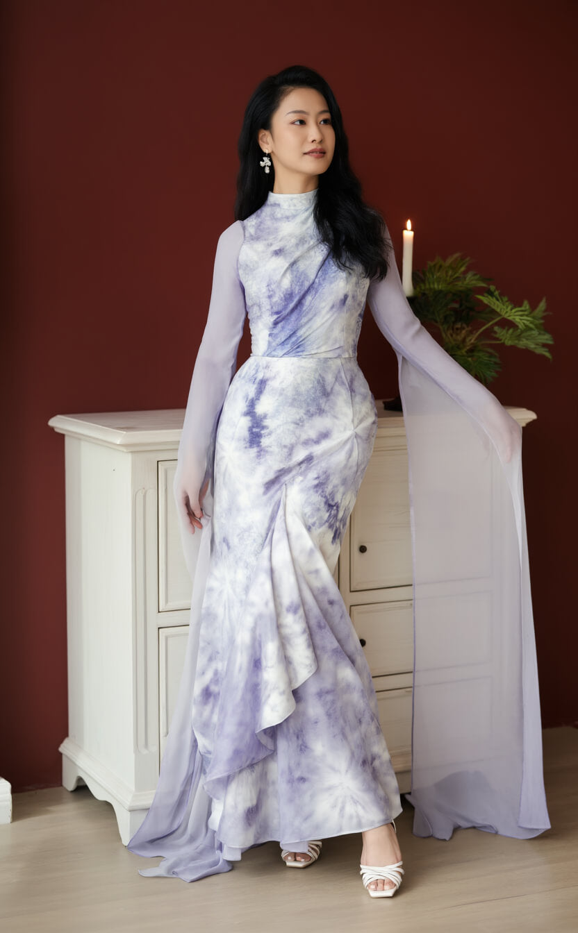 Women's Fusion Batik Bodycon Dress - Violet Vapour