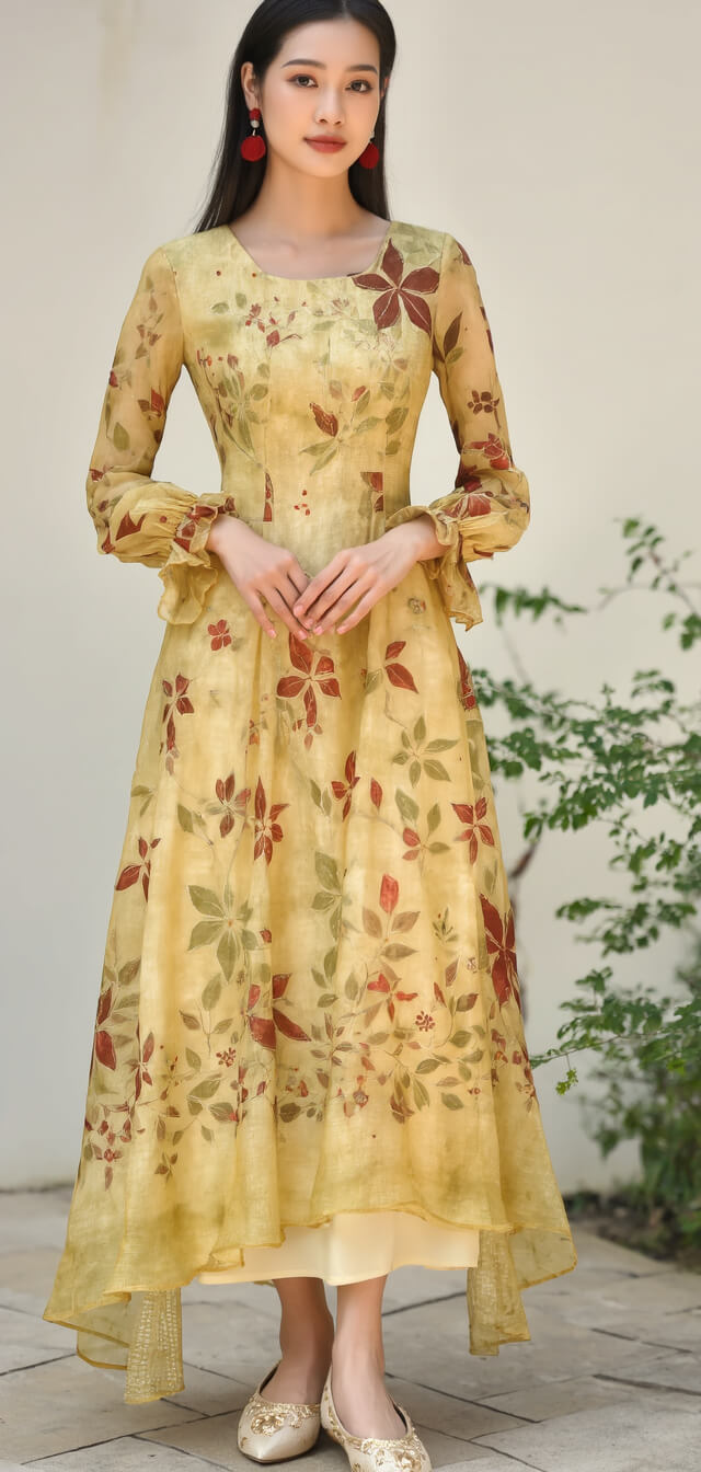 Women's Fusion Batik Dress - Autumn
