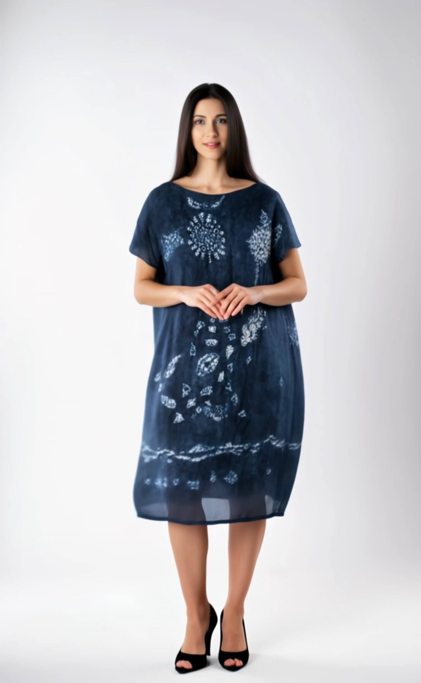 Women's Fusion Batik Dress - Blue Reverie 2