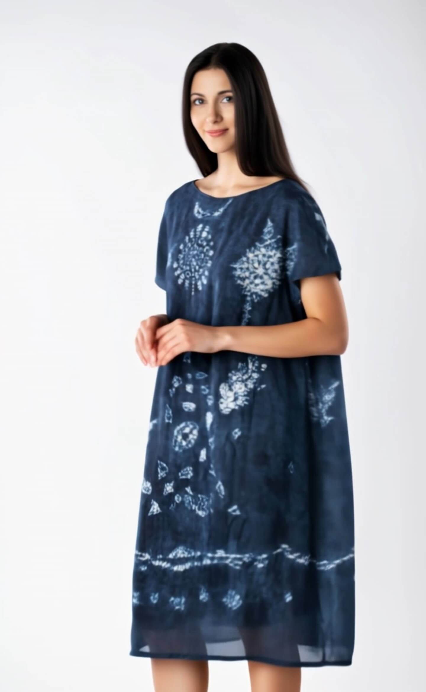Women's Fusion Batik Dress - Blue Reverie 3