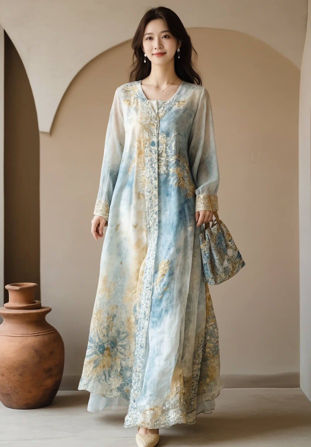 Women's Fusion Batik Dress - Cloudlight