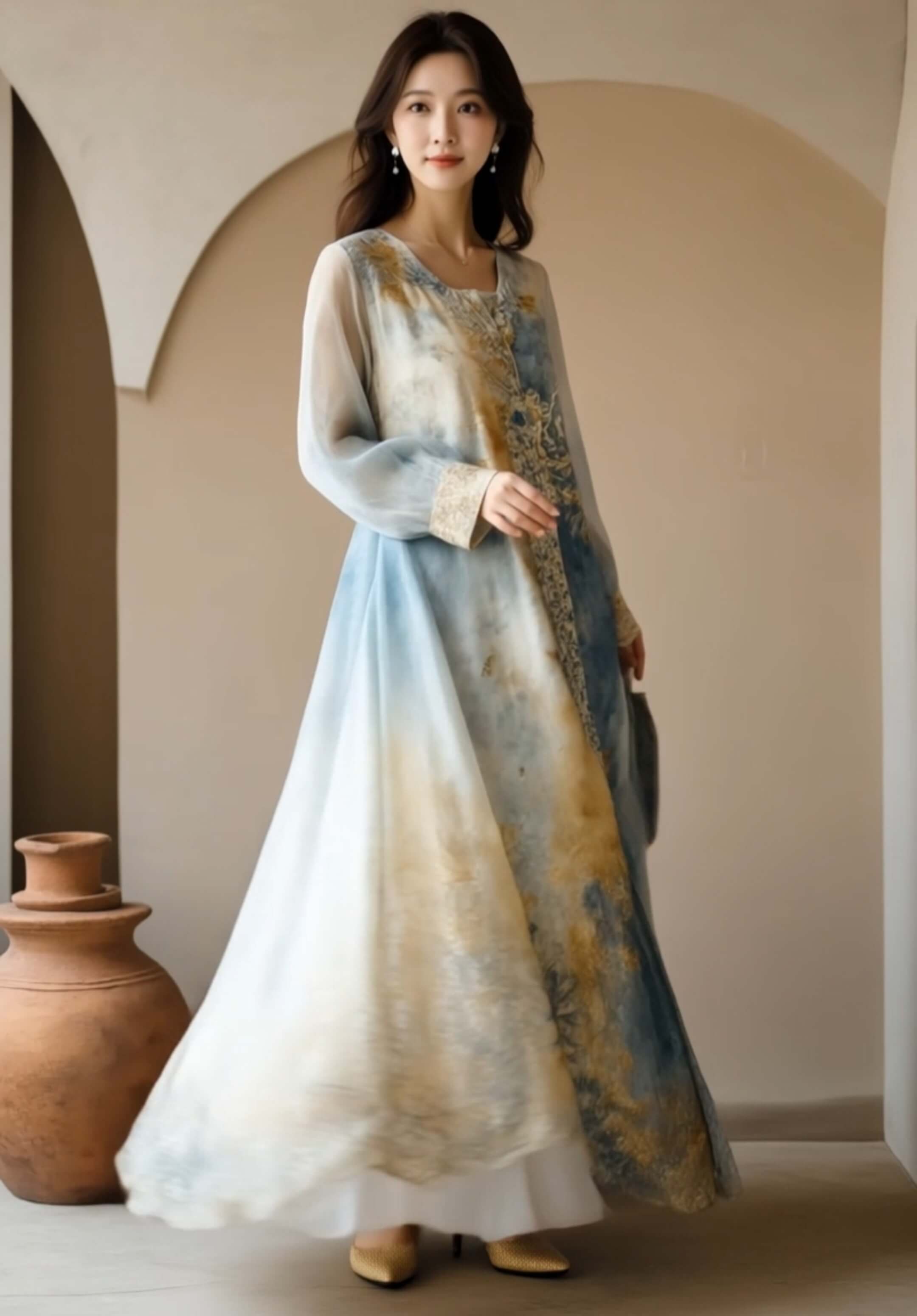 Women's Fusion Batik Dress - Cloudlight 2