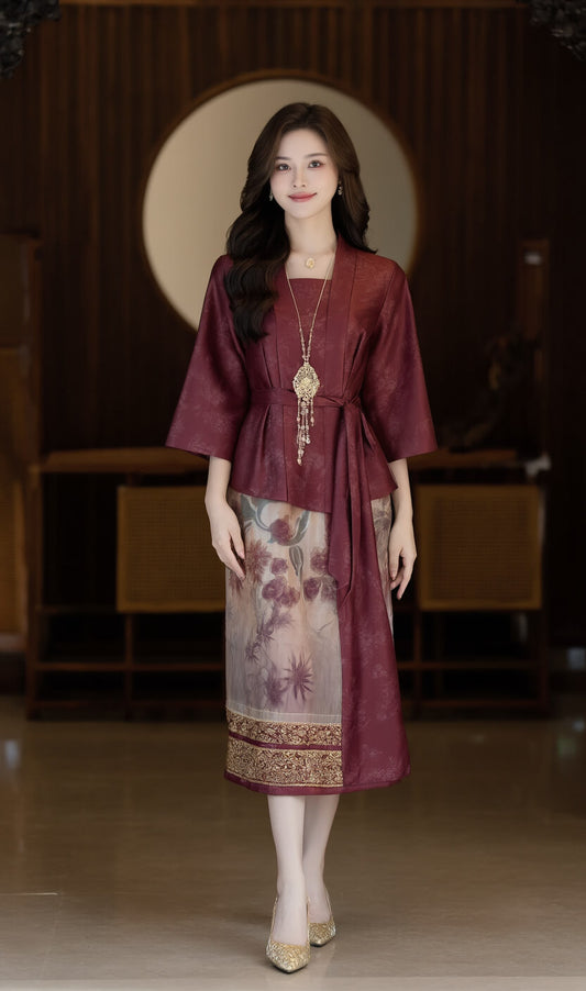 Women's Fusion Batik Dress - Crimson Grace