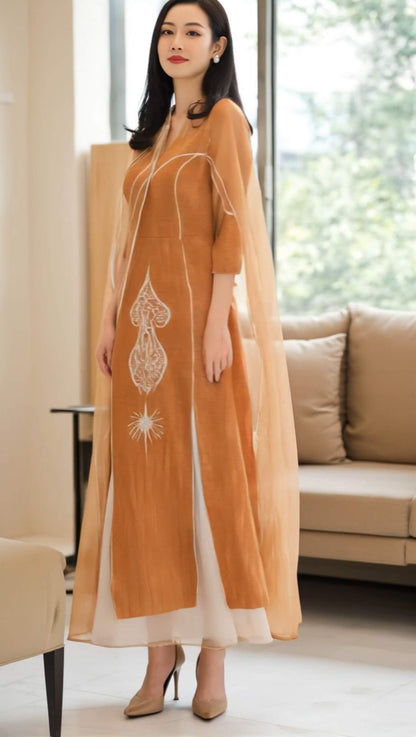 Women's Fusion Batik Dress - Ember Flower 2