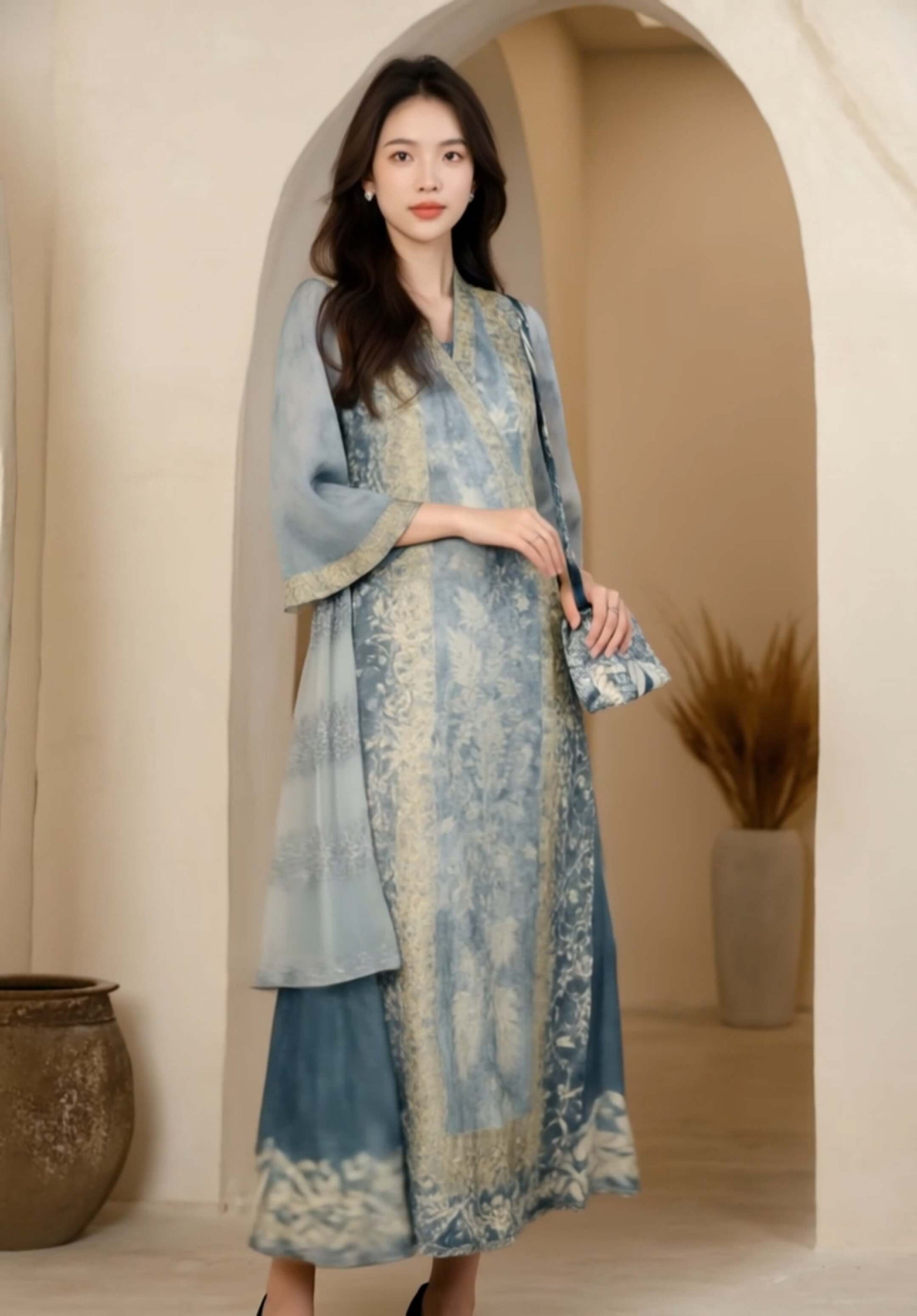 Women's Fusion Batik Dress - Mystique Flora 2