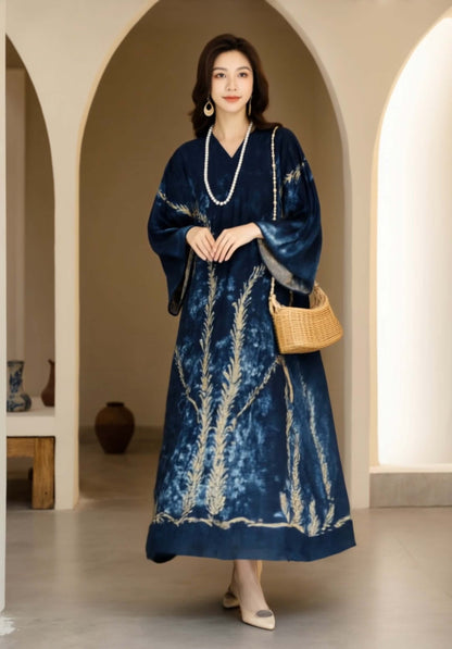 Women's Fusion Batik Dress - Seagrass 2