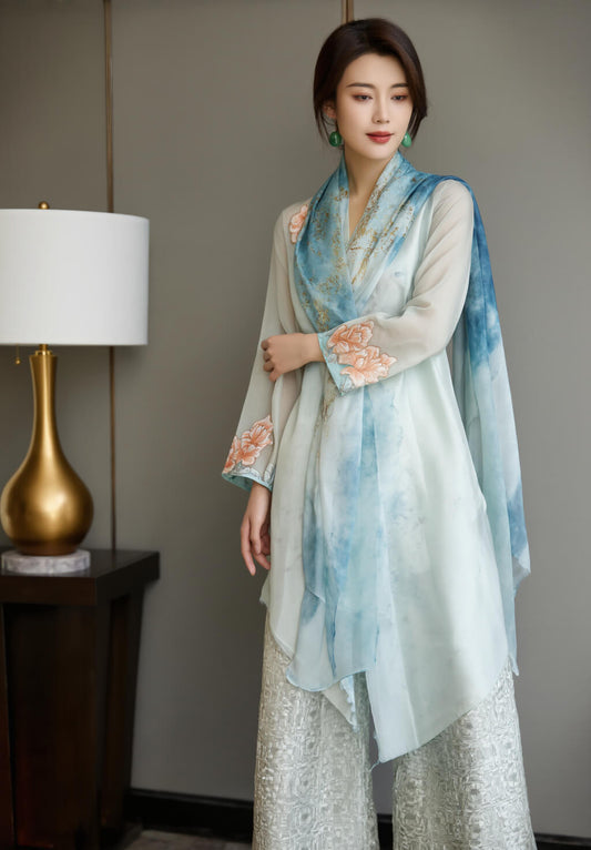 Women's Fusion Batik Kebaya Set - Lotus by the Pond