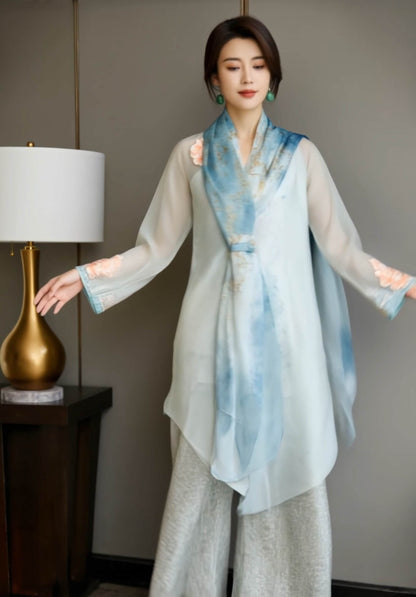 Women's Fusion Batik Kebaya Set - Lotus by the Pond 2
