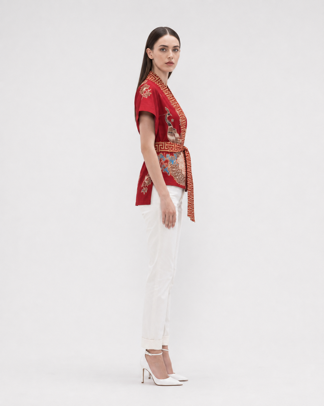Women’s Batik Wrap Kimono – Prosperity in Bloom