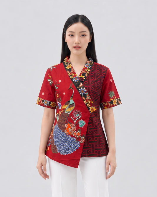 Women's Batik Kimono - Phoenix Prosperity