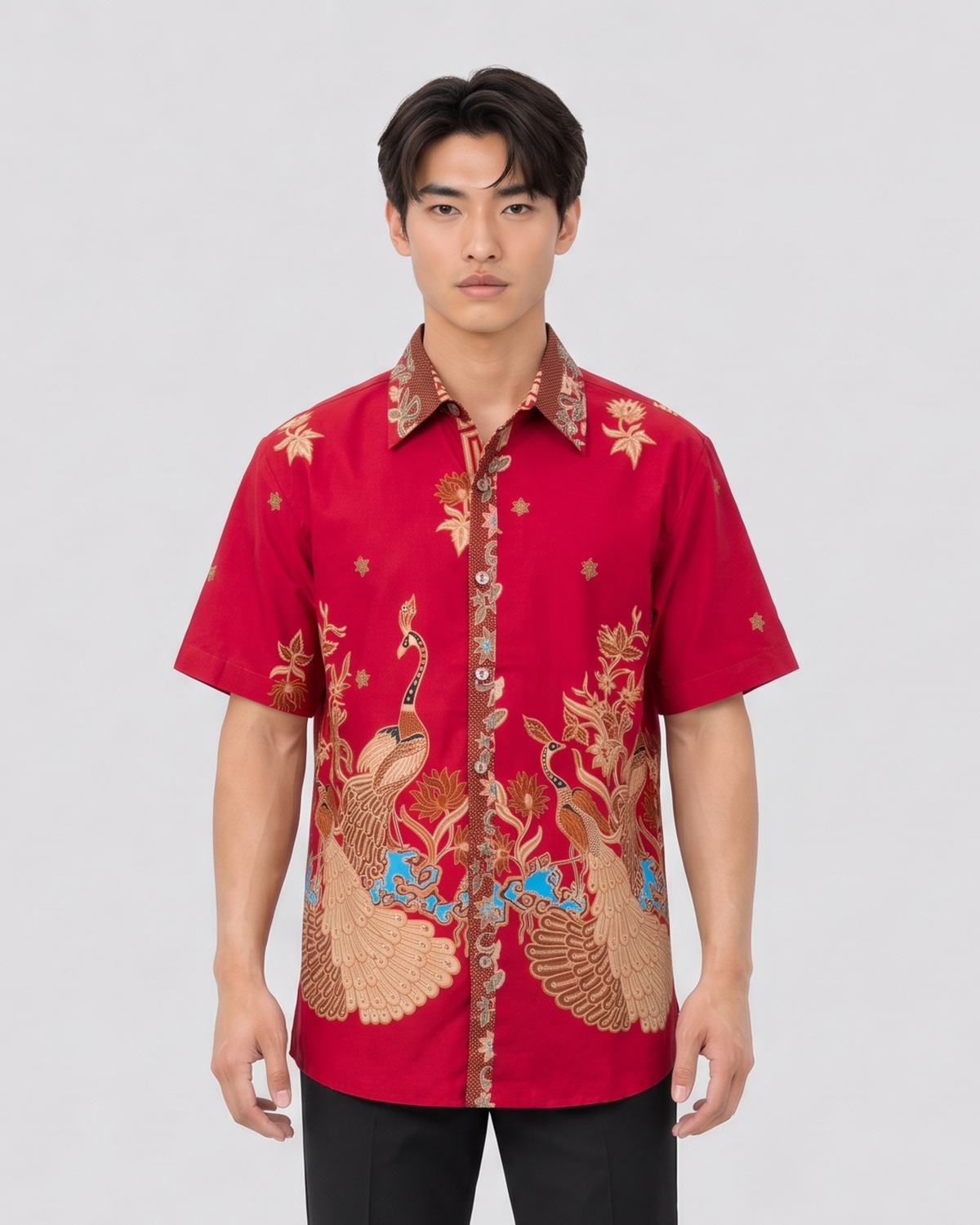 Men's Batik Shirt - Phoenix Prosperity | Short Sleeves