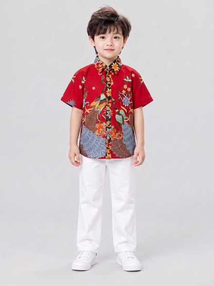 Kid's Batik Shirt - Phoenix Prosperity