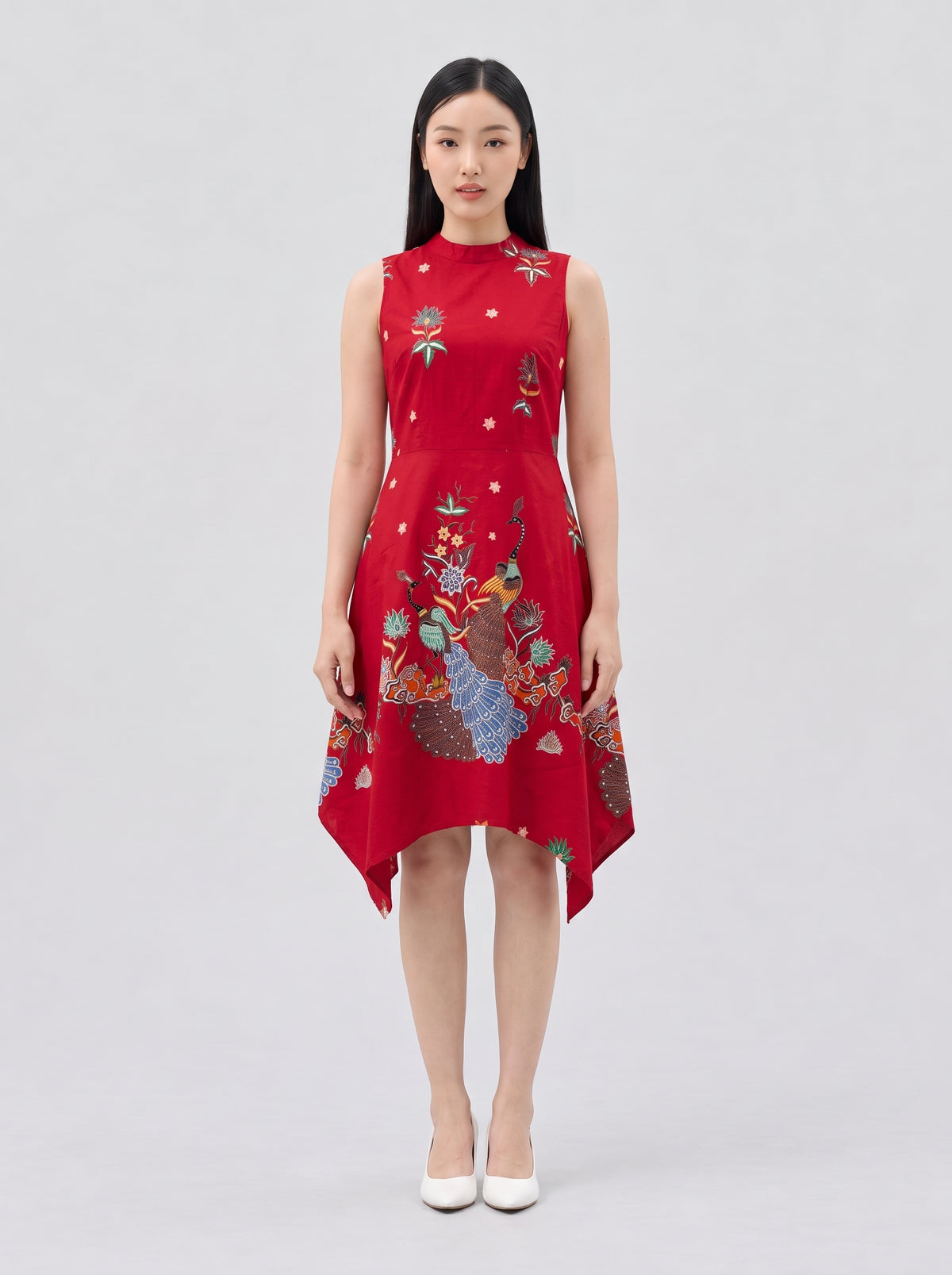 Women's Batik Handkerchief Hem Dress - Phoenix Prosperity