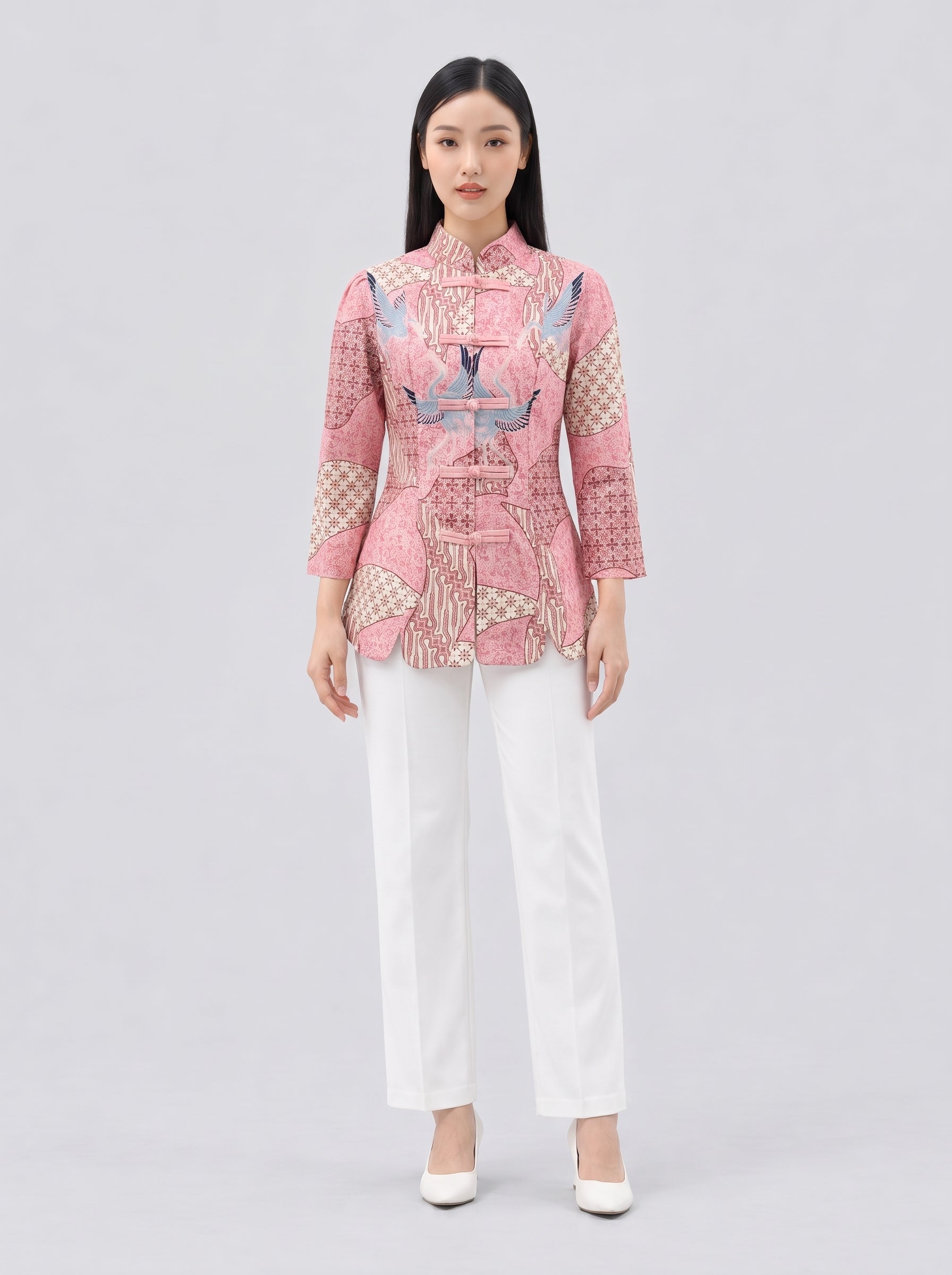 Women’s Batik Tang Suit – Prosperity in Bloom | Pink