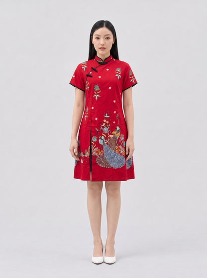 Women's Batik Cheongsam - Phoenix Prosperity