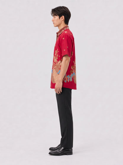 Men's Batik Shirt - Phoenix Prosperity | Short Sleeves