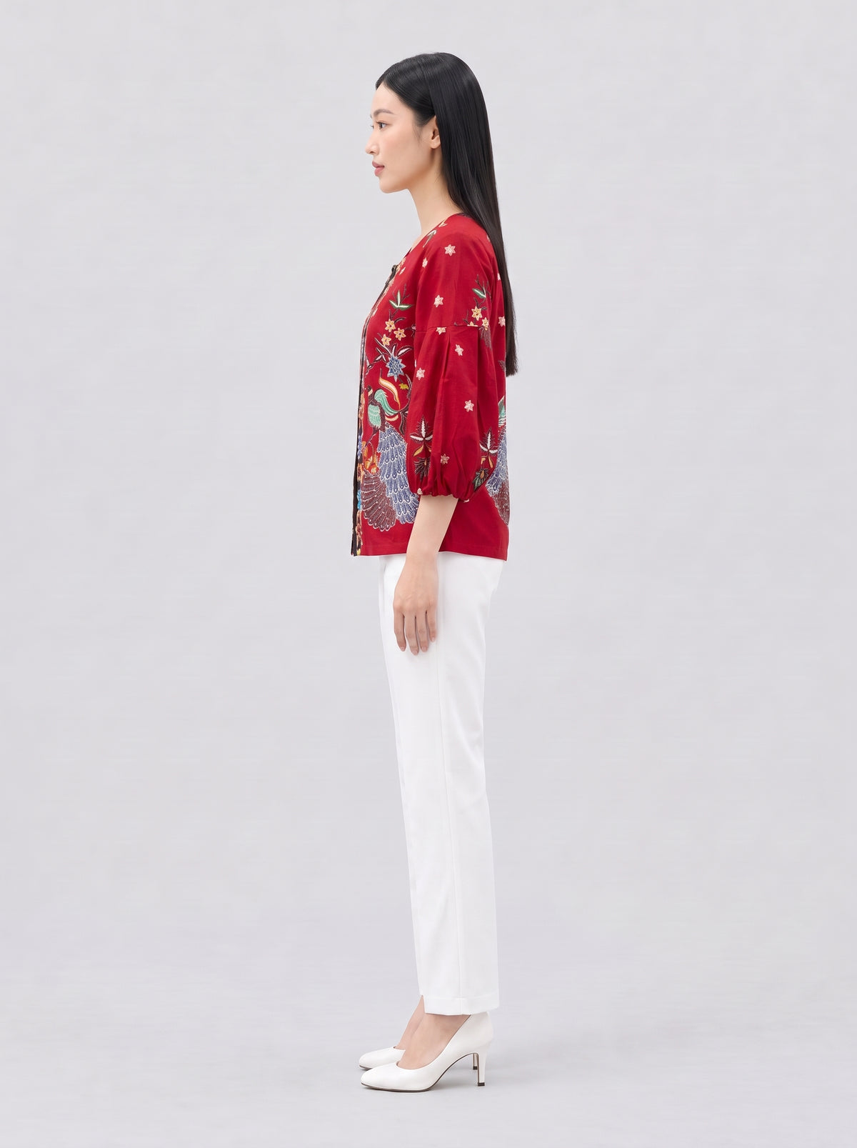 Women's Batik Zipper Blouse - Phoenix Prosperity