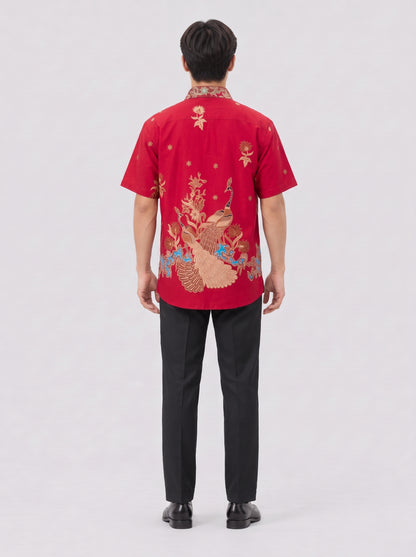 Men's Batik Shirt - Phoenix Prosperity | Short Sleeves